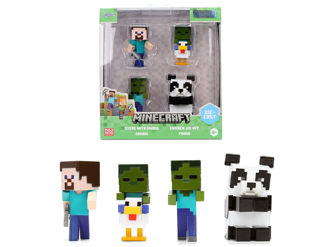 Set of 4 Diecast Figures "Minecraft" Video Game Wave 7 "Metalfigs" Series Diecast Models by Jada-Jada-ModelCars.com