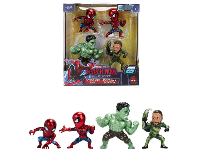 Set of 4 Diecast Figures "Spider-Man: Brand New Day" (2026) Movie "Metalfigs" Series Diecast models by Jada-Jada-ModelCars.com
