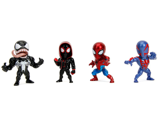 Set of 4 Diecast Figures "Spider-Man" Wave 4 "Metalfigs" Series Diecast Models by Jada-Jada-ModelCars.com