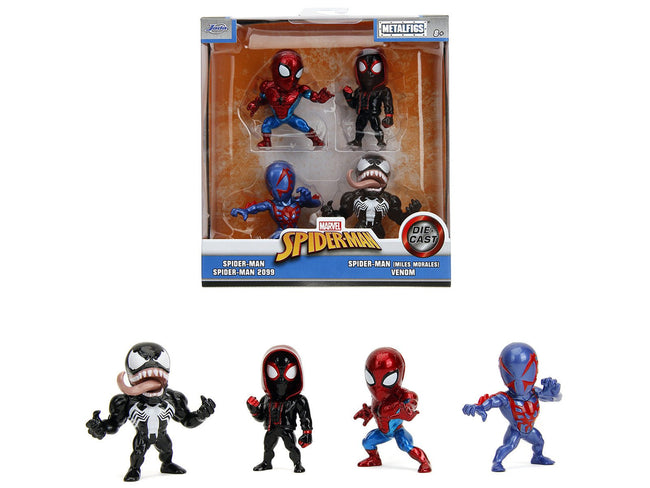 Set of 4 Diecast Figures "Spider-Man" Wave 4 "Metalfigs" Series Diecast Models by Jada-Jada-ModelCars.com