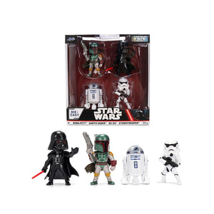 Set of 4 Diecast Figures "Star Wars" Movie Franchise "Metalfigs" Series Diecast Models by Jada