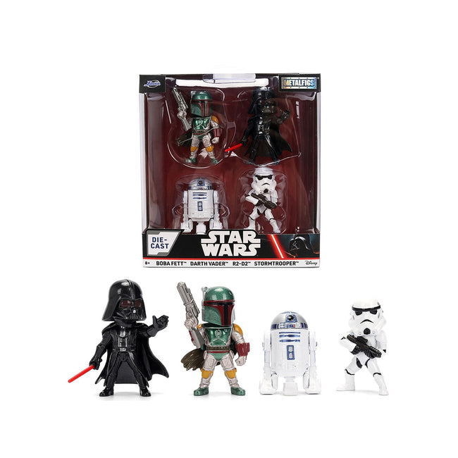 Set of 4 Diecast Figures "Star Wars" Movie Franchise "Metalfigs" Series Diecast Models by Jada-Jada-ModelCars.com