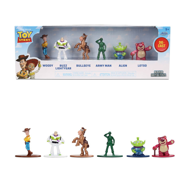 Set of 6 Diecast Figures "Toy Story" Movie Franchise "Nano Metalfigs" Series Diecast Models by Jada-Jada-ModelCars.com