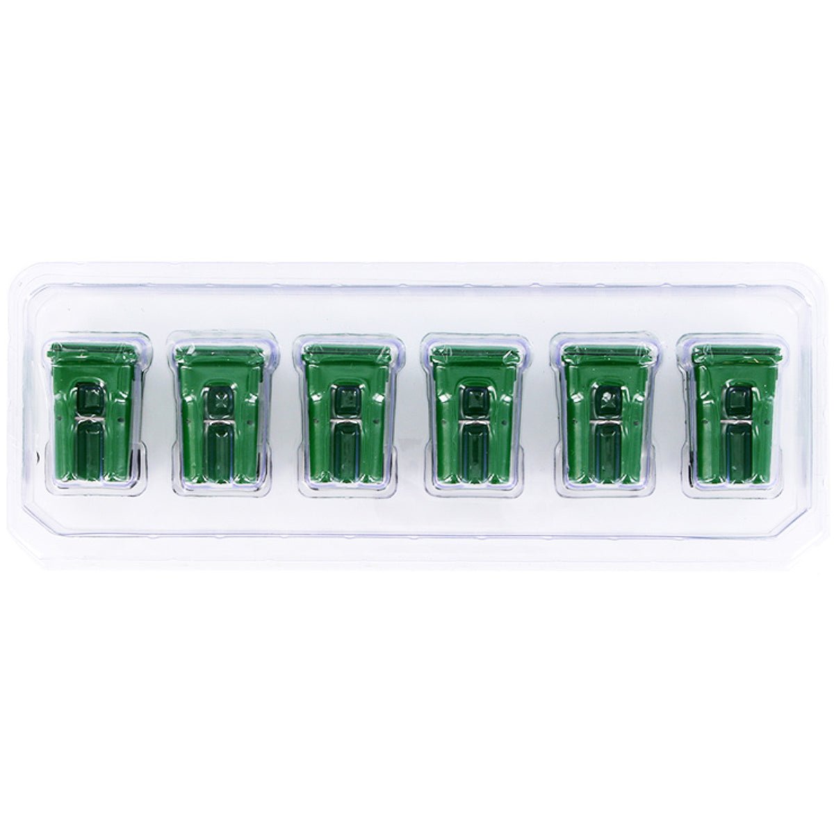 Set of 6 Green Garbage Trash Bin Containers Replica 1/34 Models by First Gear-First Gear-ModelCars.com