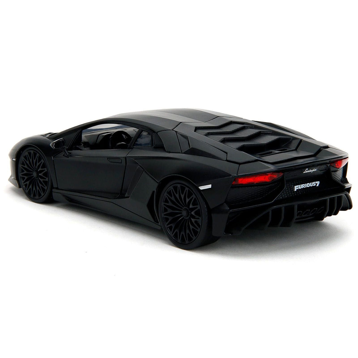 Shaw's Lamborghini Aventador Matt Black "Furious 7" (2015) Movie "Fast & Furious" Series 1/24 Diecast Model Car by Jada-Jada-ModelCars.com