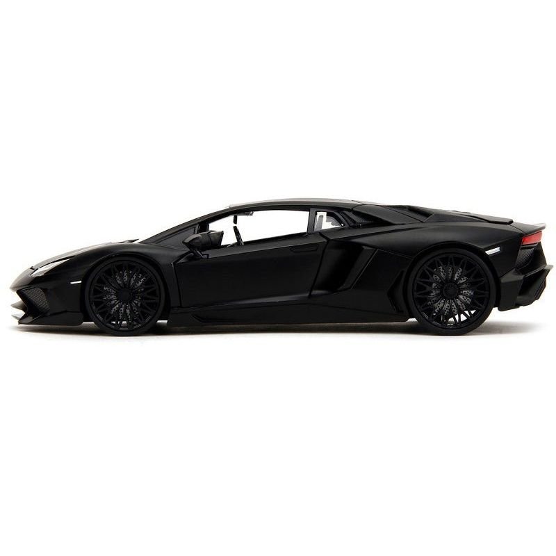 Shaw's Lamborghini Aventador Matt Black "Furious 7" (2015) Movie "Fast & Furious" Series 1/24 Diecast Model Car by Jada-Jada-ModelCars.com