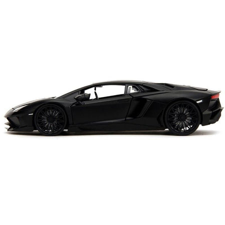 Shaw's Lamborghini Aventador Matt Black "Furious 7" (2015) Movie "Fast & Furious" Series 1/24 Diecast Model Car by Jada-Jada-ModelCars.com