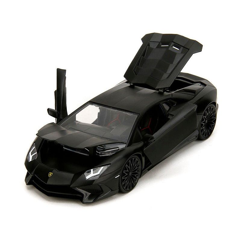 Shaw's Lamborghini Aventador Matt Black "Furious 7" (2015) Movie "Fast & Furious" Series 1/24 Diecast Model Car by Jada-Jada-ModelCars.com