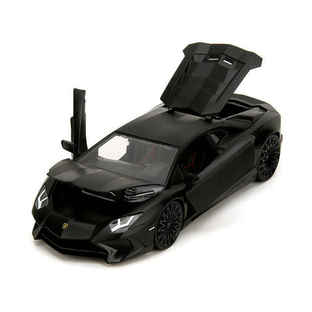 Shaw's Lamborghini Aventador Matt Black "Furious 7" (2015) Movie "Fast & Furious" Series 1/24 Diecast Model Car by Jada-Jada-ModelCars.com