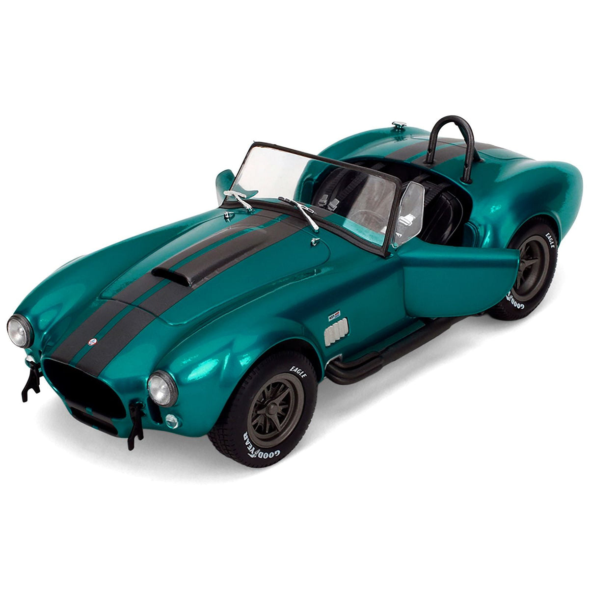 Shelby Cobra 427 MKII Teal Metallic with Gray Stripes "Pink Slips" Series 1/18 Diecast Model Car by Jada-Jada-ModelCars.com