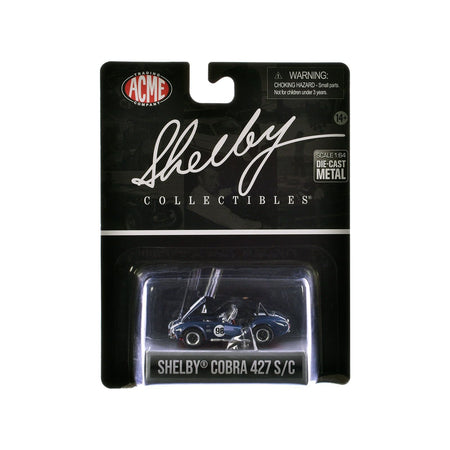 Shelby Cobra 427 S/C 98 Blue Metallic with White Stripes "Shelby Collectibles" Series 1/64 Diecast Model Car by ACME - Acme - ModelCars.com