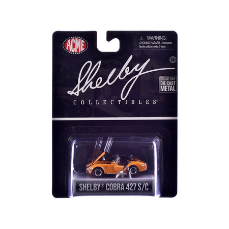 Shelby Cobra 427 S/C Orange with Black Stripes "Shelby Collectibles" Series 1/64 Diecast Model Car by ACME - Acme - ModelCars.com