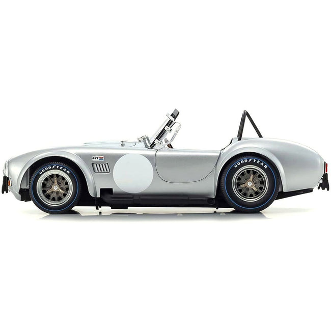 Shelby Cobra 427 S/C Silver Metallic with White Stripes 1/18 Diecast Model Car by Kyosho-Kyosho-ModelCars.com