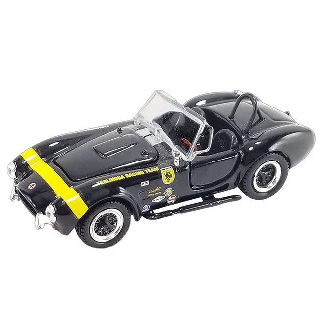 Shelby Cobra 427 S/C "Terlingua Racing Team" Black with Yellow Stripe "Shelby Collectibles" Series 1/64 Diecast Model Car by ACME-Acme-ModelCars.com
