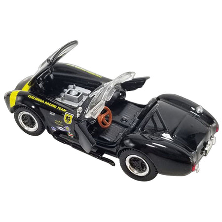Shelby Cobra 427 S/C "Terlingua Racing Team" Black with Yellow Stripe "Shelby Collectibles" Series 1/64 Diecast Model Car by ACME - Acme - ModelCars.com