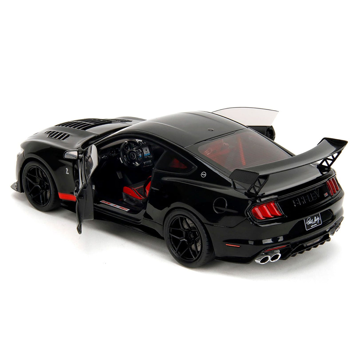 Shelby GT500 "Code Red" Black with Red Stripes "Pink Slips" Series 1/18 Diecast Model Car by Jada-Jada-ModelCars.com