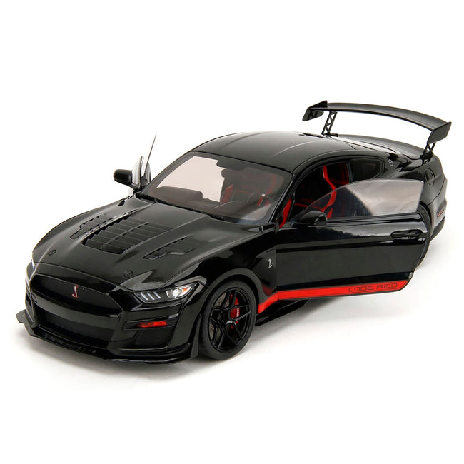 Shelby GT500 "Code Red" Black with Red Stripes "Pink Slips" Series 1/18 Diecast Model Car by Jada-Jada-ModelCars.com