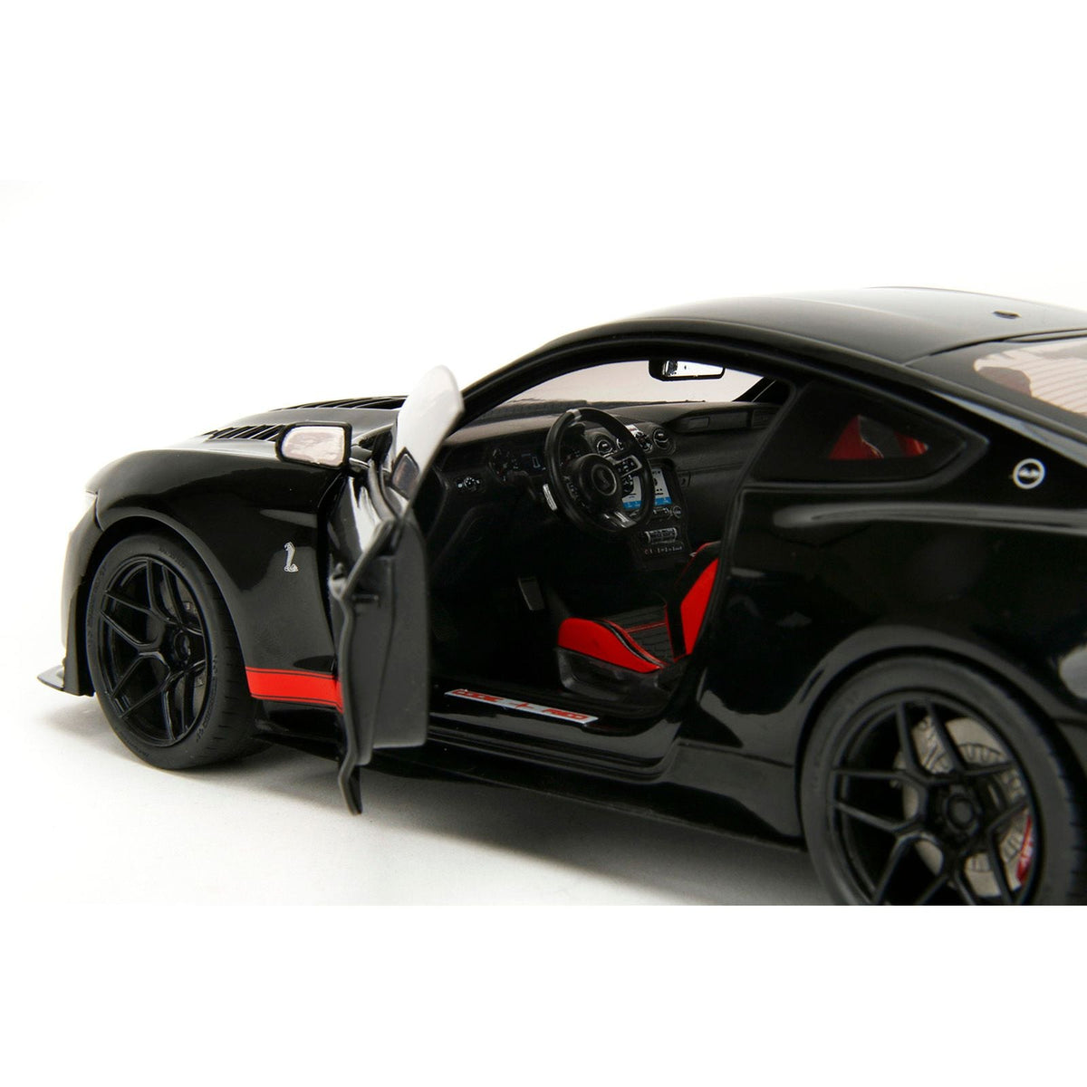 Shelby GT500 "Code Red" Black with Red Stripes "Pink Slips" Series 1/18 Diecast Model Car by Jada-Jada-ModelCars.com