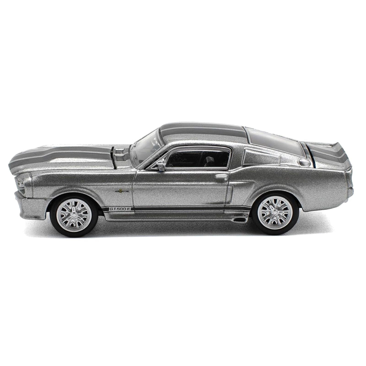 Shelby Mustang GT500 Gray Metallic with Black Stripes 1/64 Diecast Model Car by Pop Race-Pop Race-ModelCars.com