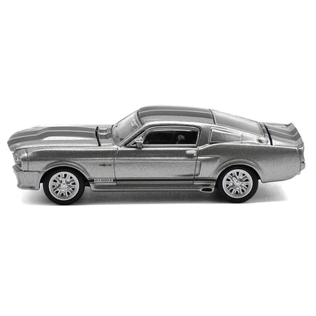 Shelby Mustang GT500 Gray Metallic with Black Stripes 1/64 Diecast Model Car by Pop Race-Pop Race-ModelCars.com