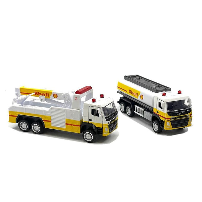 Shell Gas Station Playset with Volvo Oil Tanker and Volvo Tow Truck Diorama Set-Other-ModelCars.com