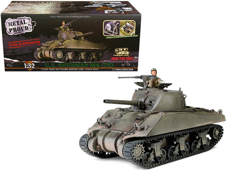 Sherman M4 (75) Medium Tank U.S. "753th Tank Battalion Gustav Line Italy" (1944) "Engine Plus" Series 1/32 Diecast Model by Metal Proud-Metal Proud-ModelCars.com