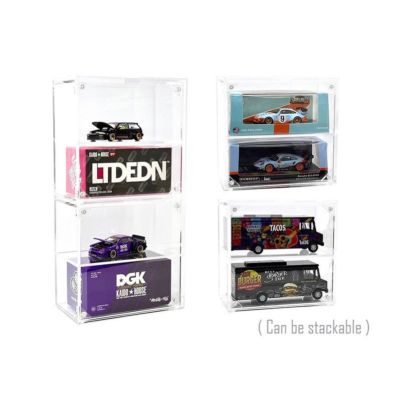 Showcase 2 Cars Desk Top Display Case with Cover "Mijo Exclusives" for 1/64 Scale Models-Other-ModelCars.com