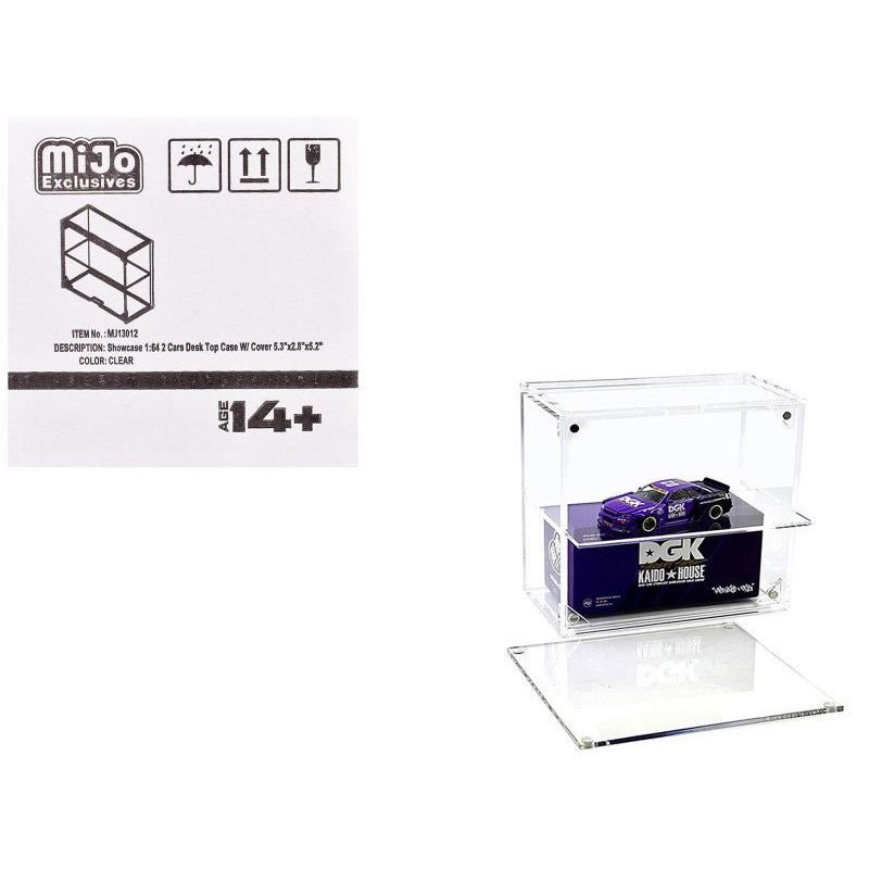 Showcase 2 Cars Desk Top Display Case with Cover "Mijo Exclusives" for 1/64 Scale Models-Other-ModelCars.com