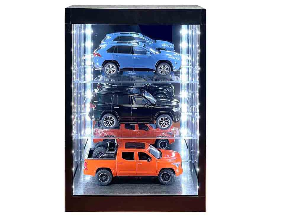Showcase 3 Tier Display Case with Mirror Back Panel and LED Lights for 1/64-1/18 Scale Models-Other-ModelCars.com