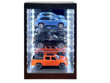 Showcase 3 Tier Display Case with Mirror Back Panel and LED Lights for 1/64-1/18 Scale Models-Other-ModelCars.com