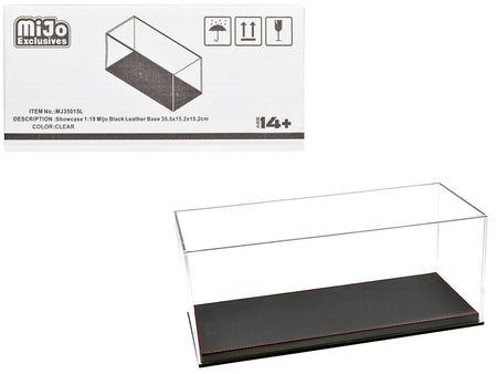 Showcase Acrylic Display Case with Black Synthetic Leather Base "Mijo Exclusives" for 1/18 Scale Models-Other-ModelCars.com