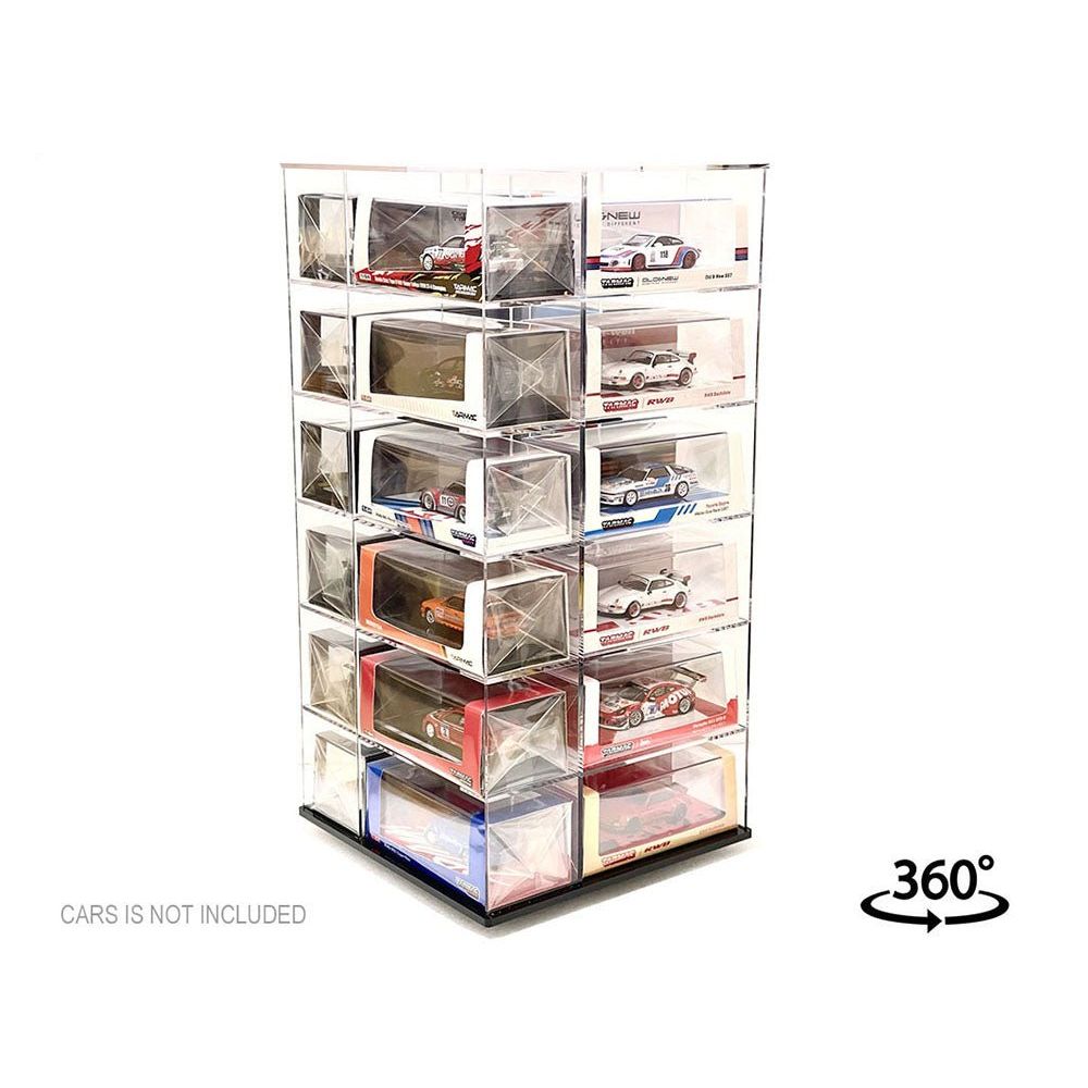 Showcase Large 24 Car Display Desktop Spinner with Cover "Mijo Exclusives" for 1/64 Scale Models - Other - ModelCars.com
