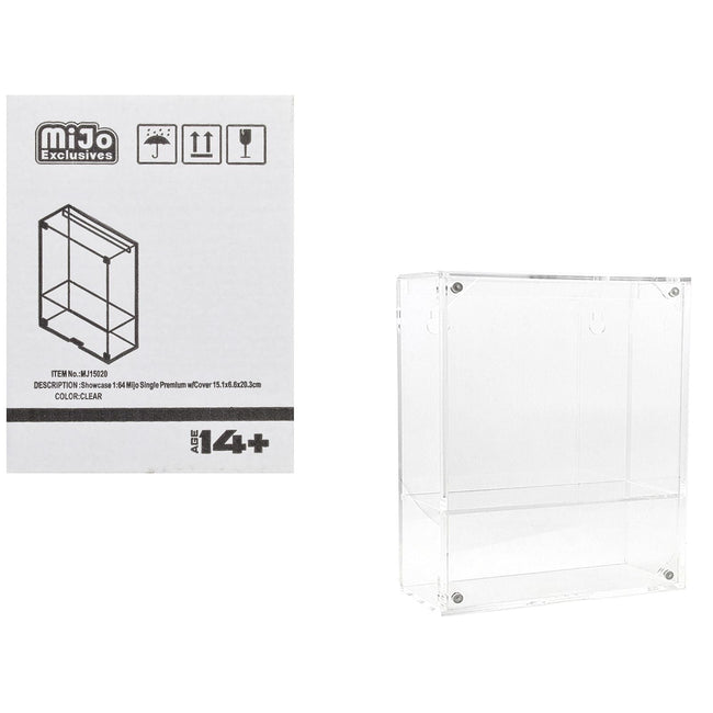 Showcase Premium Collector Single Display Case with Shelf "Mijo Exclusives" for 1/64 Scale Models-Other-ModelCars.com