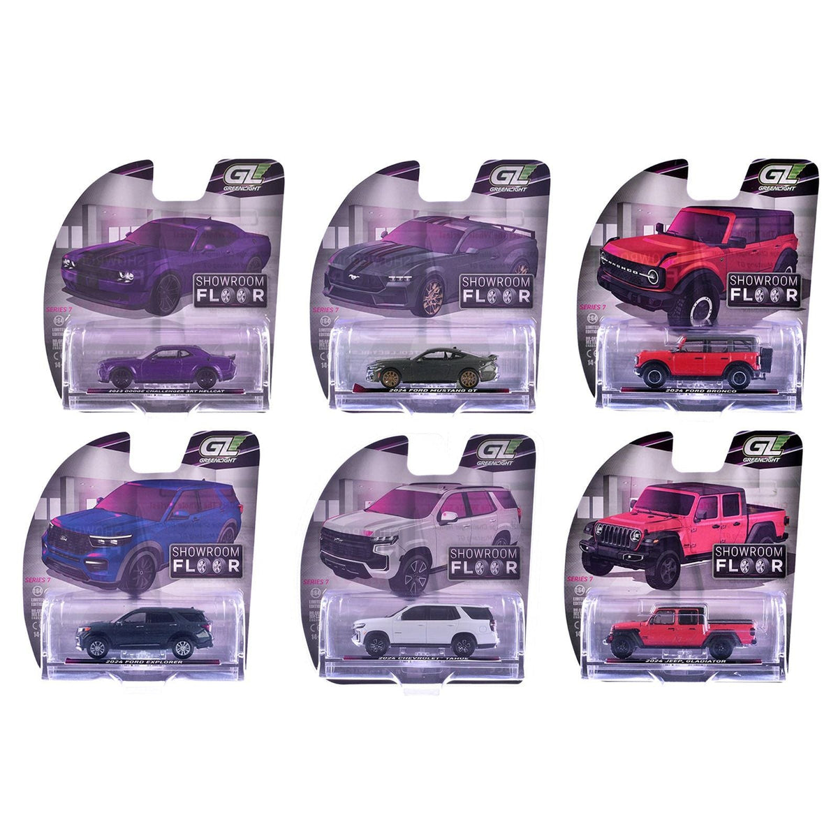 "Showroom Floor" Series 7 Set of 6 Cars 1/64 Diecast Model Cars by Greenlight-Greenlight-ModelCars.com