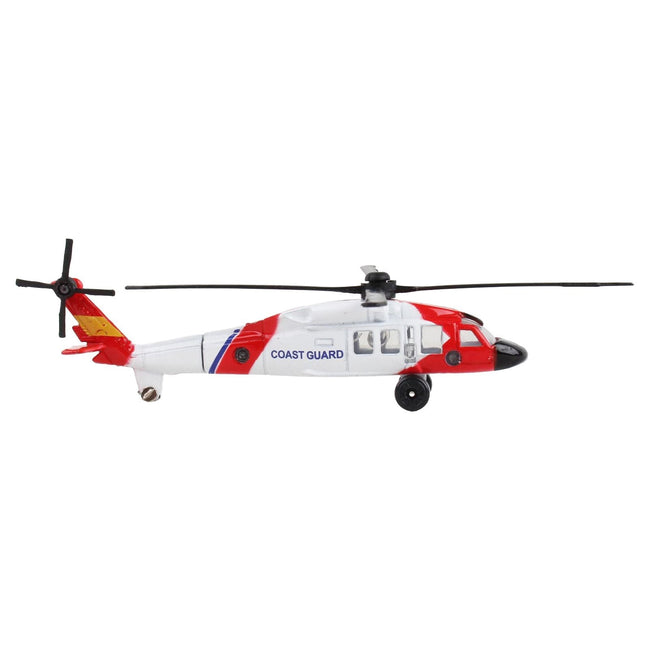 Sikorsky HH - 60J Jayhawk Helicopter White and Red "United States Coast Guard" with Runway Section Diecast Model by Runway24 - Runway24 - ModelCars.com