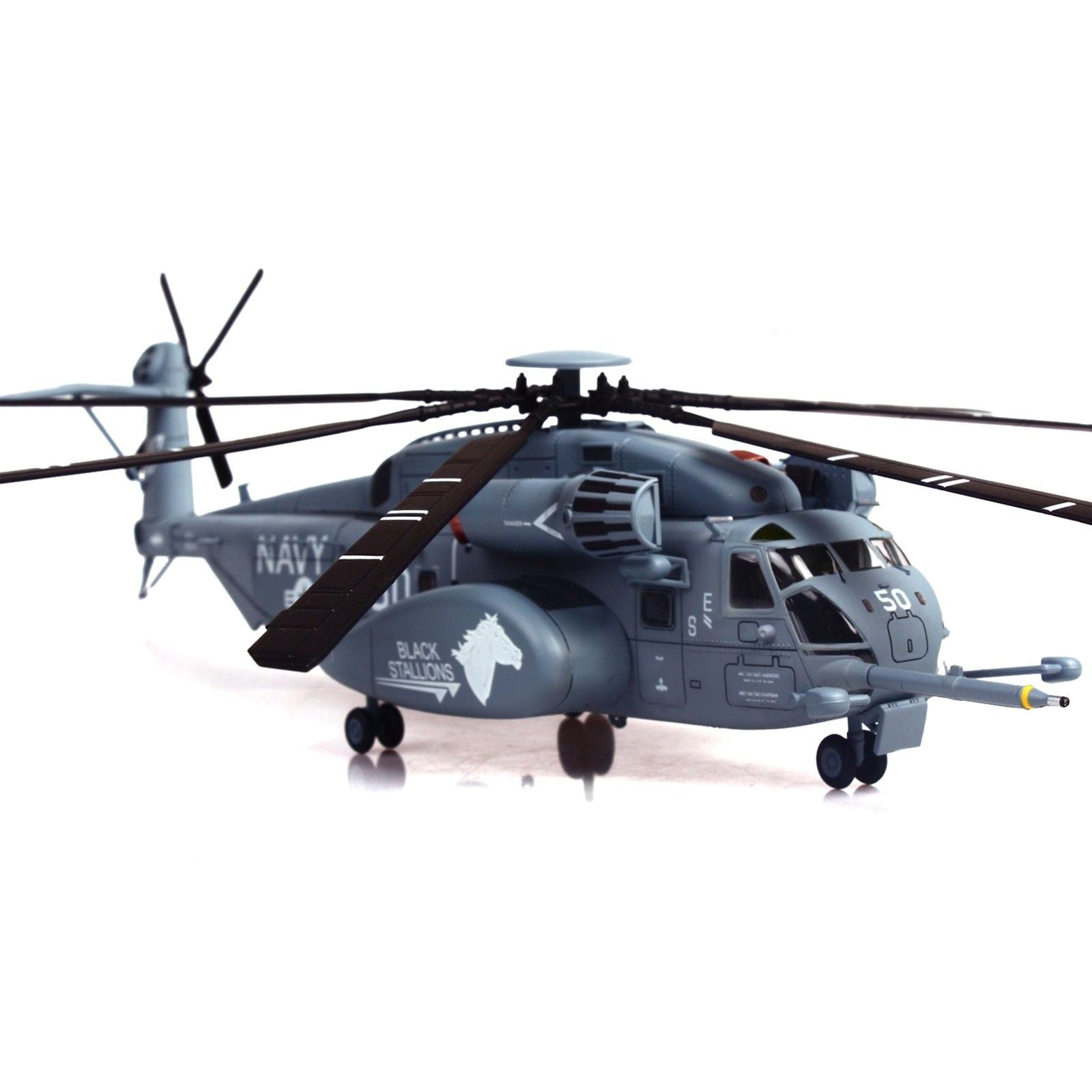 Sikorsky MH - 53E Sea Dragon Helicopter "United States Navy Black Stallions Tail Number 50" Light Gray 1/72 Diecast Model by Panzerkampf - Panzerkampf - ModelCars.com