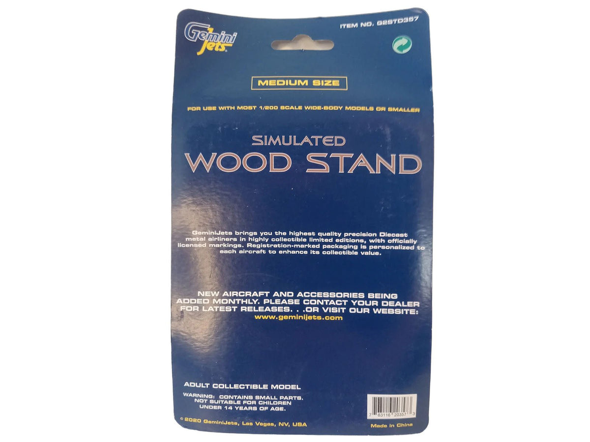 Simulated Wood Display Stand (Medium Size) for 1/200 Scale Models by GeminiJets-GeminiJets-ModelCars.com