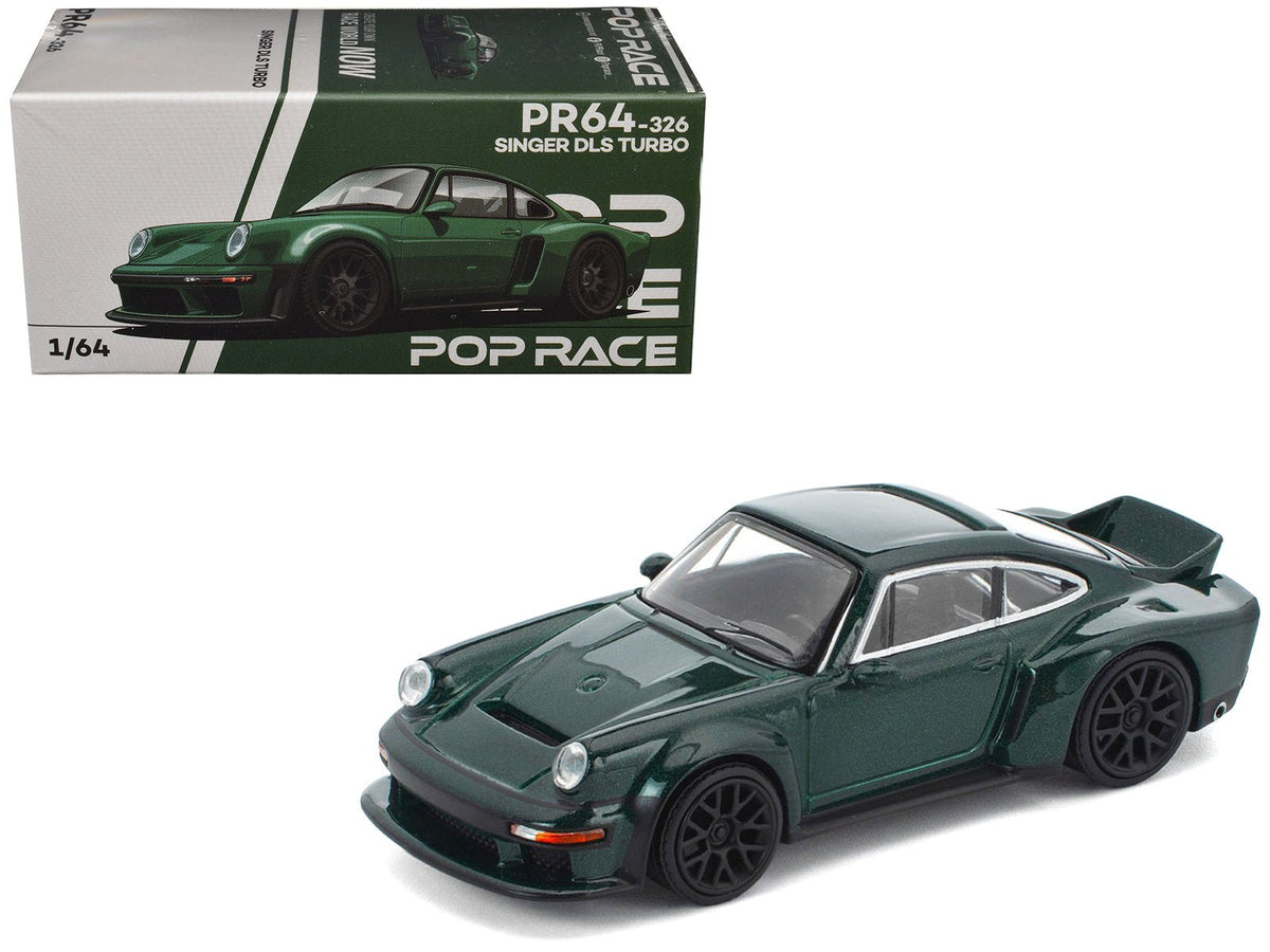 Singer DLS Turbo Green Metallic 1/64 Diecast Model Car by Pop Race-Pop Race-ModelCars.com