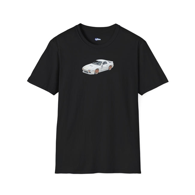 Sketch Art 1985 Mazda RX7 White T-Shirt, Vintage JDM Car-Modelcars.com-ModelCars.com