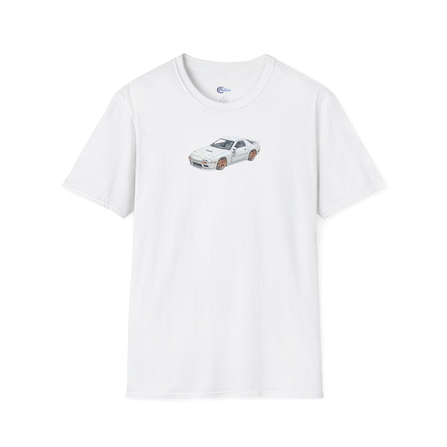 Sketch Art 1985 Mazda RX7 White T-Shirt, Vintage JDM Car-Modelcars.com-ModelCars.com