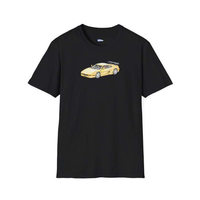 Sketch-Art Ferrari F355 Supercar Tee, Unisex Graphic Shirt, Car Enthusiast Gift,-Modelcars.com-ModelCars.com