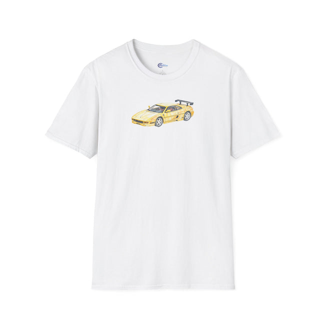 Sketch-Art Ferrari F355 Supercar Tee, Unisex Graphic Shirt, Car Enthusiast Gift,-Modelcars.com-ModelCars.com