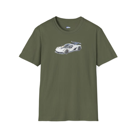 Sketch Art Koenigsegg Jesko T-Shirt, Supercar Tee, Classic with model designation-Modelcars.com-ModelCars.com