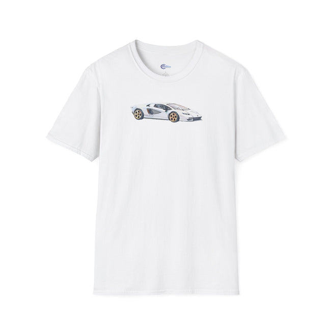Sketch Art-Lamborghini Countach LPI 800-4 inspired -White T-Shirt Car Enthusiast-Modelcars.com-ModelCars.com