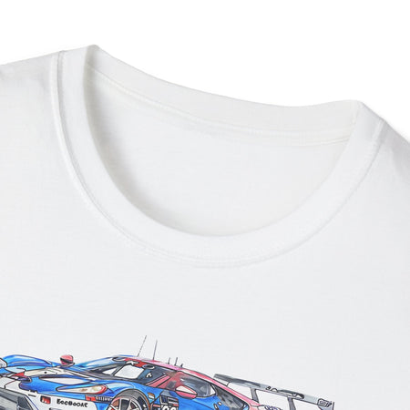 Sketch art T-Shirt - 24H of Le Mans (2019) Ford GT #68 Sebastien Bourdais - Joey Hand - Dirk Muller - Unisex-Modelcars.com-ModelCars.com