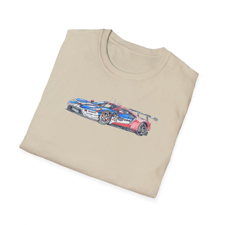 Sketch art T-Shirt - 24H of Le Mans (2019) Ford GT #68 Sebastien Bourdais - Joey Hand - Dirk Muller - Unisex-Modelcars.com-ModelCars.com