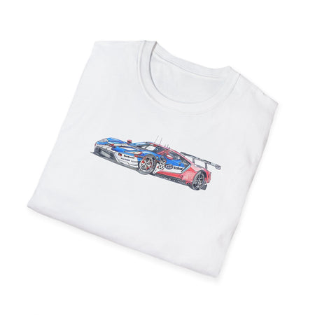 Sketch art T-Shirt - 24H of Le Mans (2019) Ford GT #68 Sebastien Bourdais - Joey Hand - Dirk Muller - Unisex-Modelcars.com-ModelCars.com