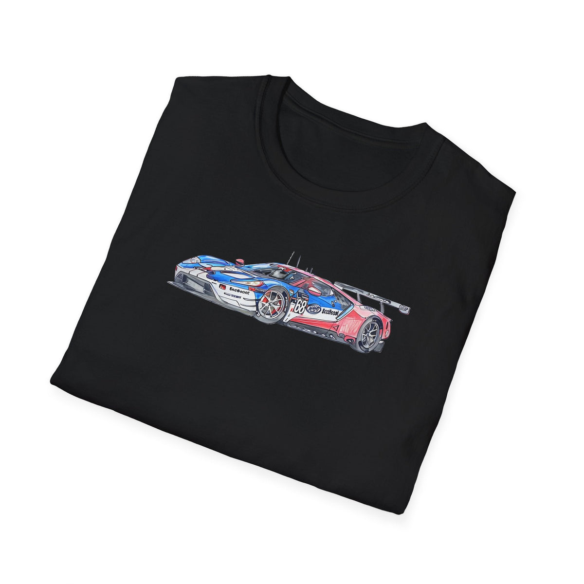 Sketch art T-Shirt - 24H of Le Mans (2019) Ford GT #68 Sebastien Bourdais - Joey Hand - Dirk Muller - Unisex-Modelcars.com-ModelCars.com