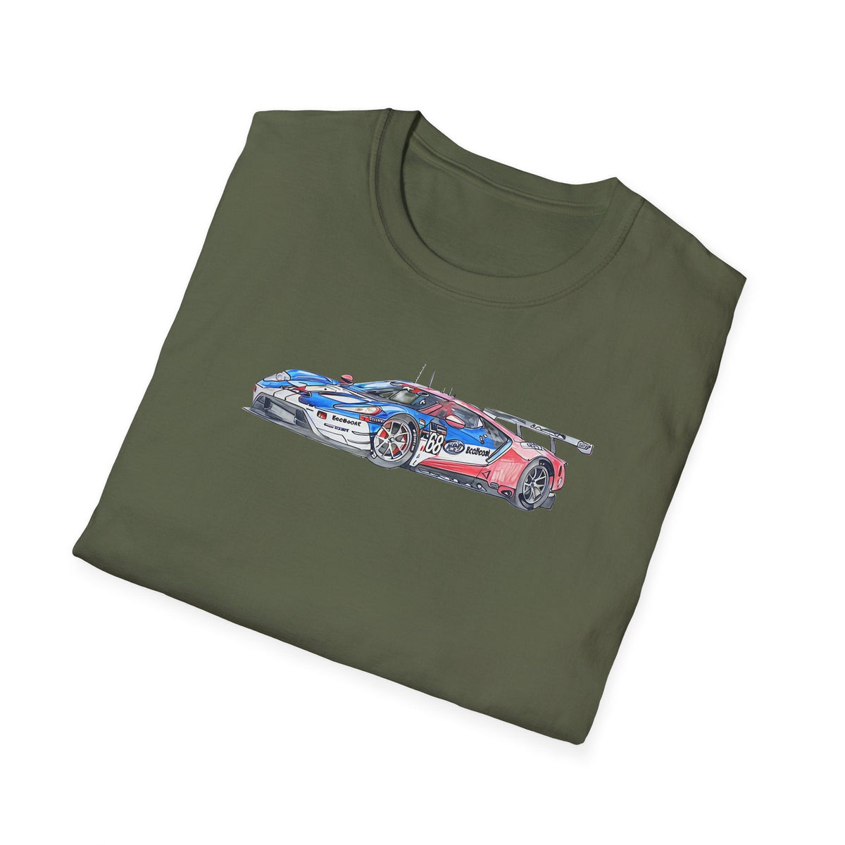 Sketch art T-Shirt - 24H of Le Mans (2019) Ford GT #68 Sebastien Bourdais - Joey Hand - Dirk Muller - Unisex-Modelcars.com-ModelCars.com