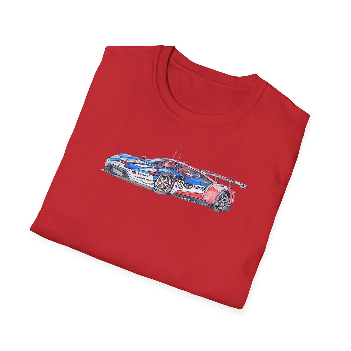 Sketch art T-Shirt - 24H of Le Mans (2019) Ford GT #68 Sebastien Bourdais - Joey Hand - Dirk Muller - Unisex-Modelcars.com-ModelCars.com